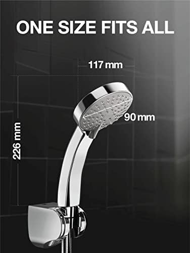 Premium Hand Shower Set with Flexible Hose, Silver - Image 3