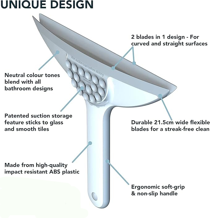 Curved Shower Squeegee with Suction Cup Holder - Image 2