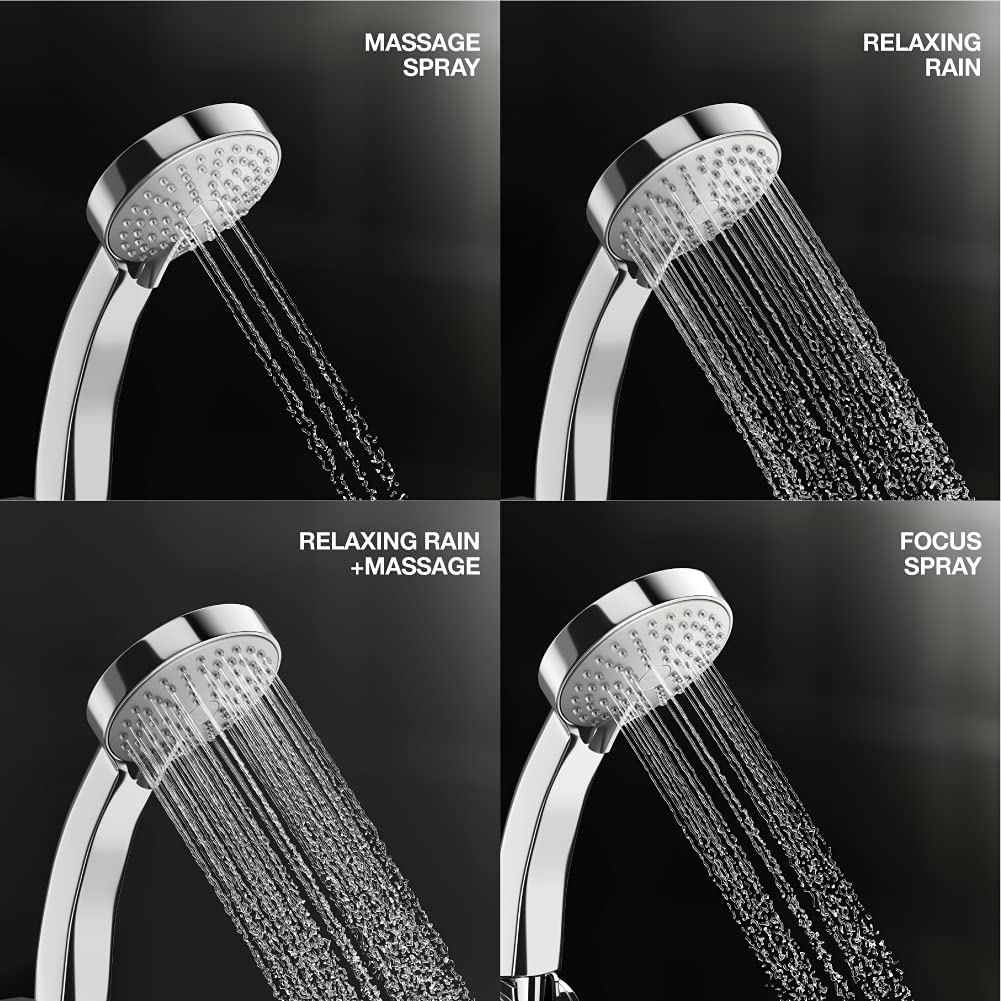 Premium Hand Shower Set with Flexible Hose, Silver - Image 2