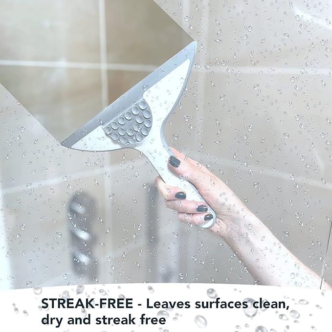 Curved Shower Squeegee with Suction Cup Holder - Image 4