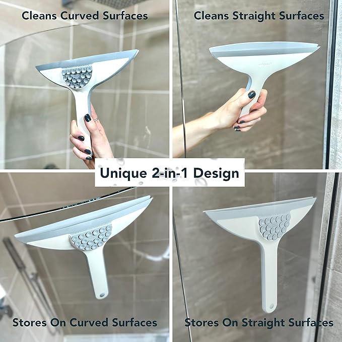 Curved Shower Squeegee with Suction Cup Holder - Image 3
